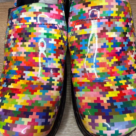 Klogs Matrix Patent Naples Abstract Colorful Clogs Shoes Women's Size 8 - Picture 9 of 11